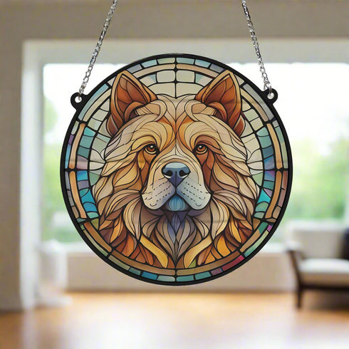 Chow Chow Stained Glass Effect Suncatcher